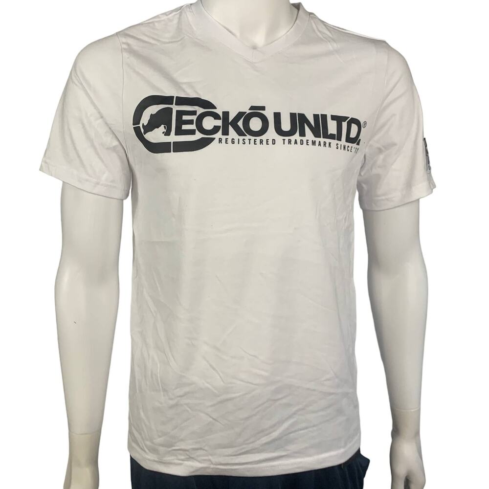 Men's Ecko Unltd White Short Sleeve Shirt Size Small